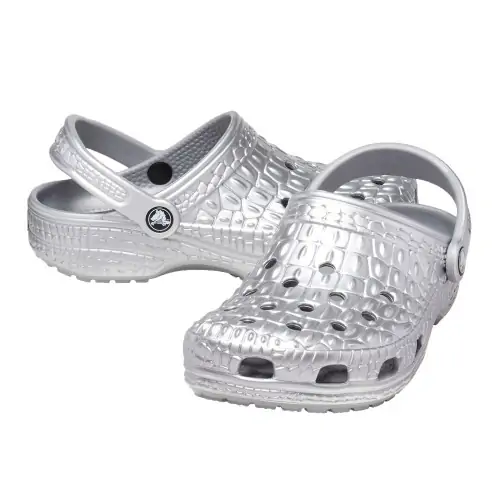 Classic Metallic Crocskin Clog