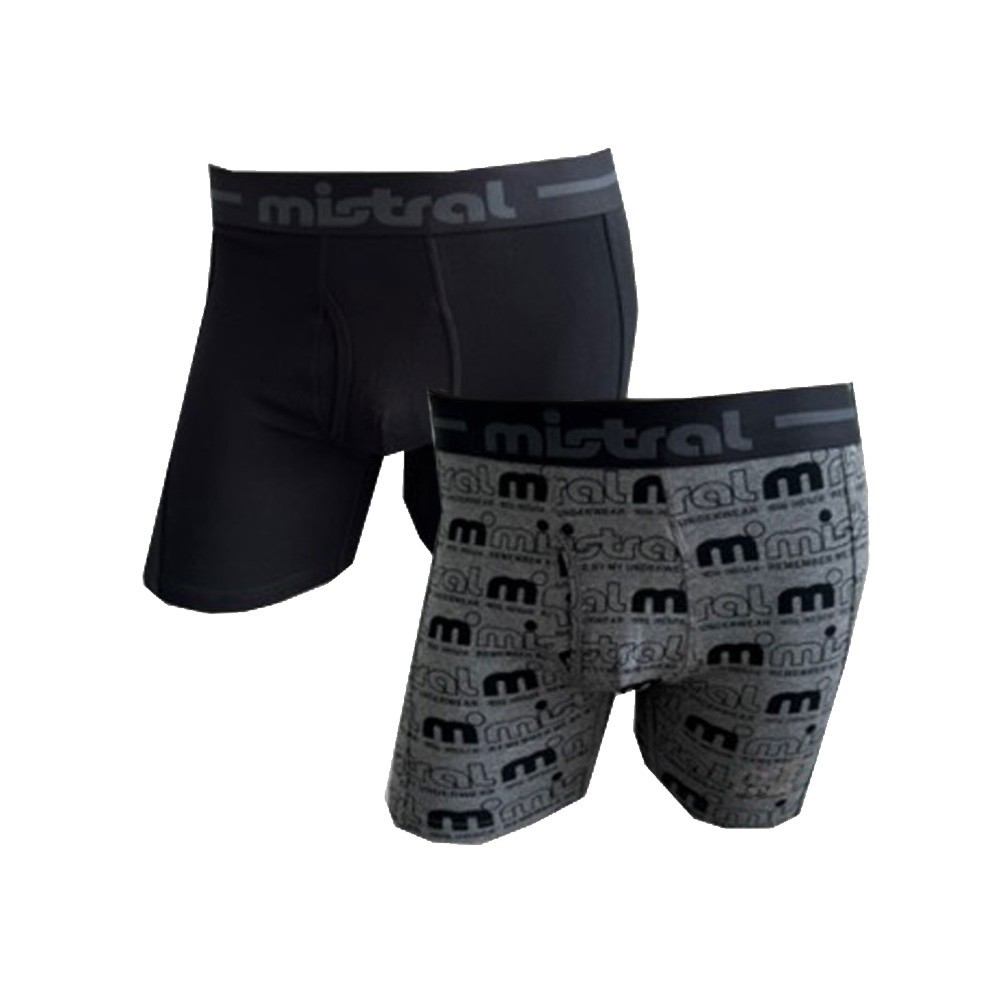 Mistral Boxer Print Solid Pack x2