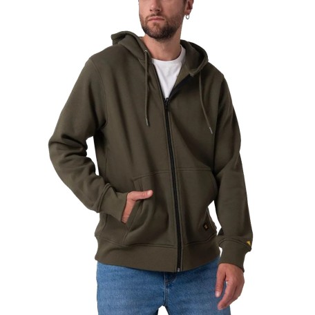 Caterpillar Fleece Cat Patch Full Zip Hoodie