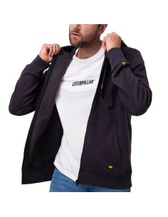Fleece Cat Patch Full Zip Hoodie
