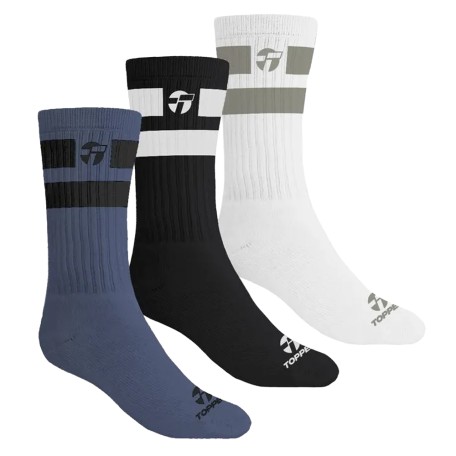 Topper Pack x3 Medias Caña Alta Rayada