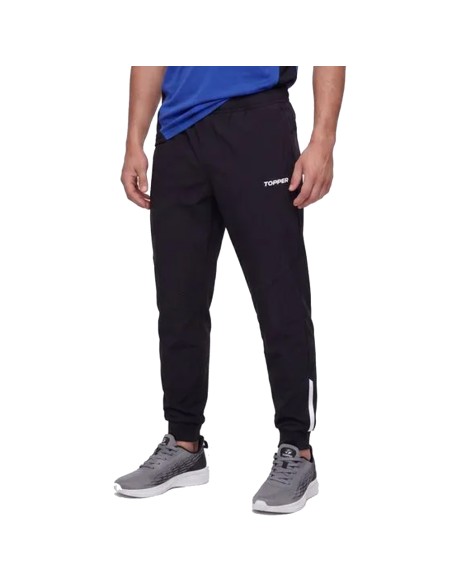 Pantalon Potrero Con Puño Negro | Capaccioni Deportes