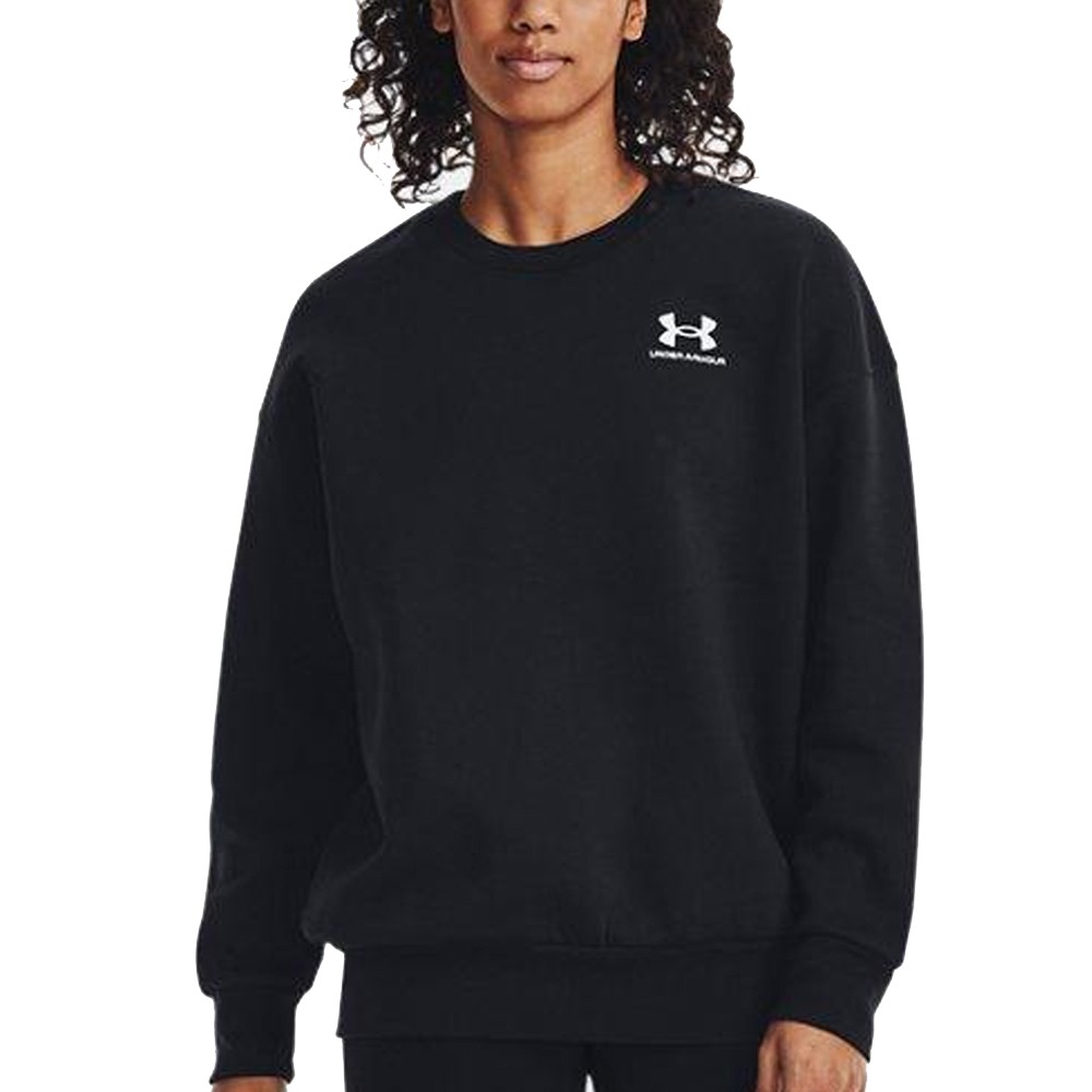 UA W Oversized Essential Fleece Negro | Capaccioni Deportes