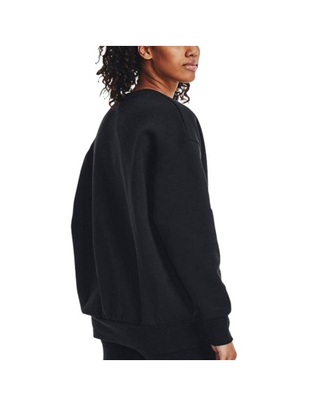 UA W Oversized Essential Fleece Negro | Capaccioni Deportes