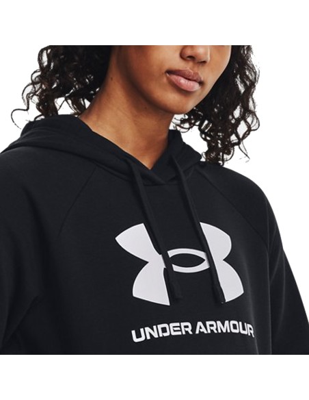 UA W Rival Fleece Big Logo Negro | Capaccioni Deportes