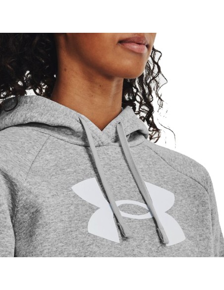 UA W Rival Fleece Big Logo Gris | Capaccioni Deportes
