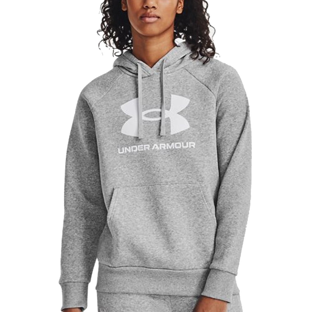 UA W Rival Fleece Big Logo Gris | Capaccioni Deportes