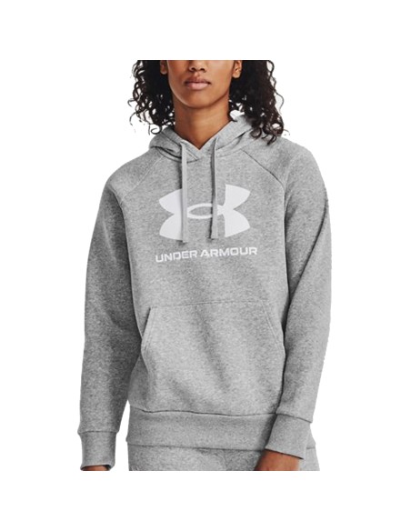 UA W Rival Fleece Big Logo Gris | Capaccioni Deportes
