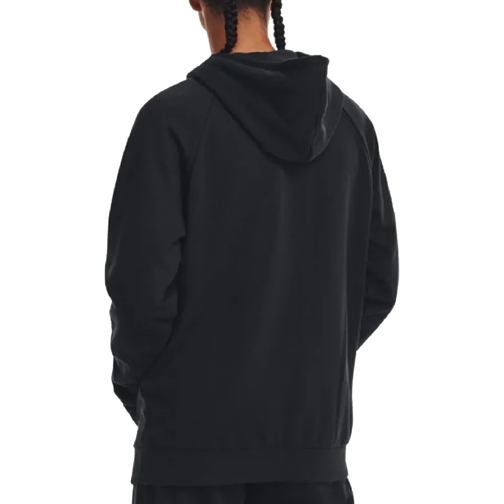 UA M Rival Fleece Logo Hoodie Negro | Capaccioni Deportes