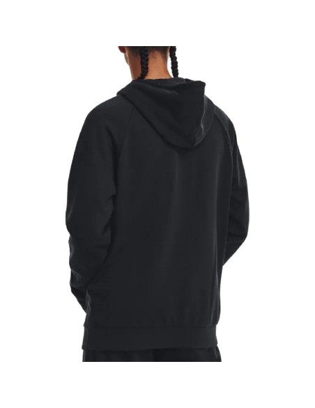 UA M Rival Fleece Logo Hoodie Negro | Capaccioni Deportes