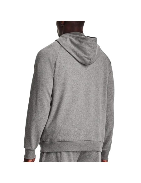 UA M Rival Fleece Logo Hoodie Gris | Capaccioni Deportes