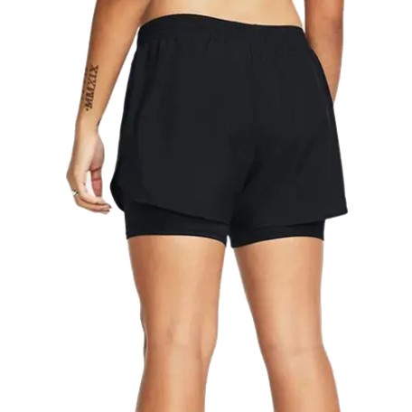 UA W Fly-By 2in1 Running Shorts Negro | Capaccioni Deportes 2