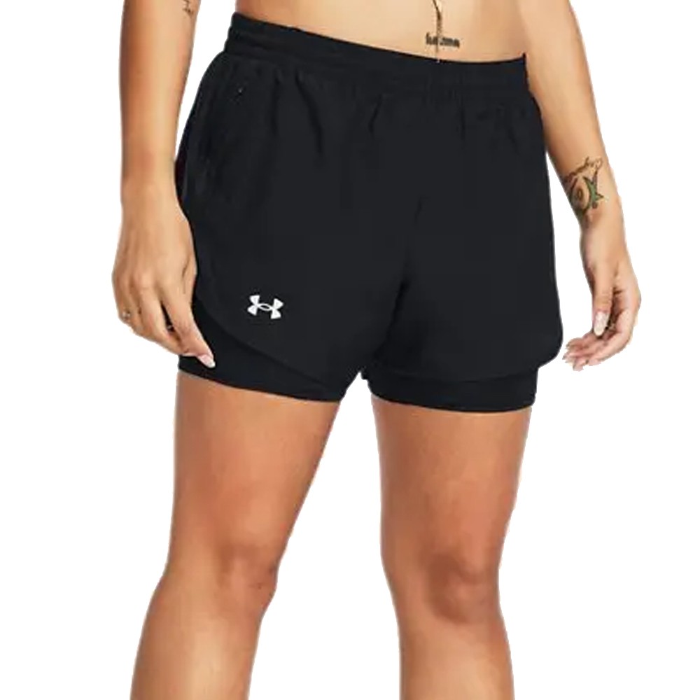 UA W Fly-By 2in1 Running Shorts Negro | Capaccioni Deportes