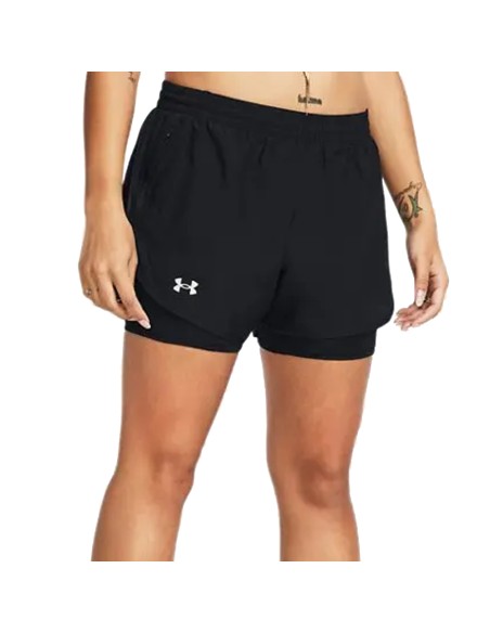 UA W Fly-By 2in1 Running Shorts Negro | Capaccioni Deportes