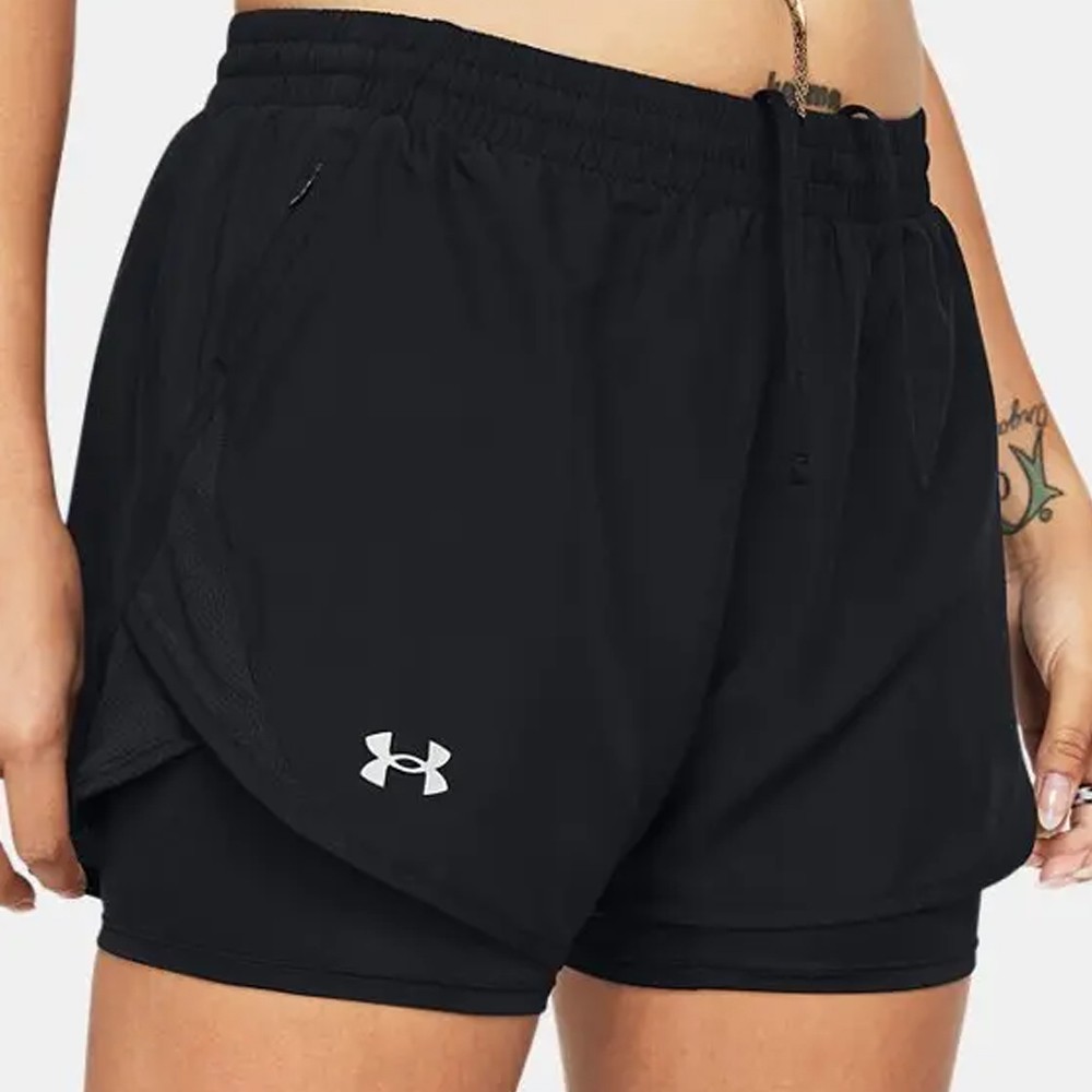 UA W Fly-By 2in1 Running Shorts Negro | Capaccioni Deportes