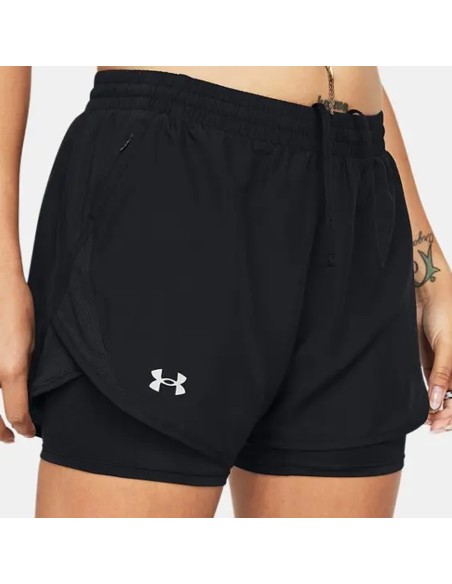 UA W Fly-By 2in1 Running Shorts Negro | Capaccioni Deportes