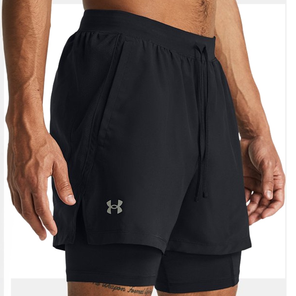 UA M Launch 2-in-1 Running Short Negro | Capaccioni Deportes
