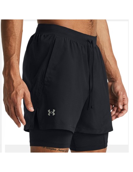 UA M Launch 2-in-1 Running Short Negro | Capaccioni Deportes