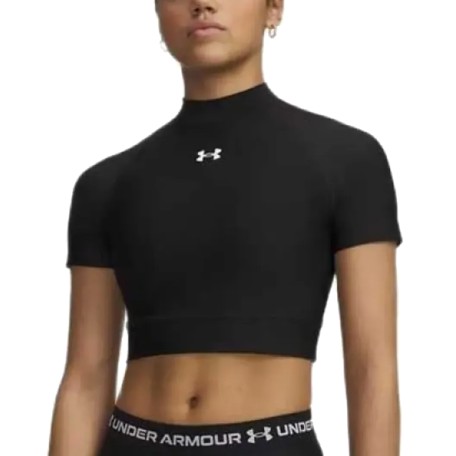 UA W HeatGear® Crop Mock Negro | Capaccioni Deportes