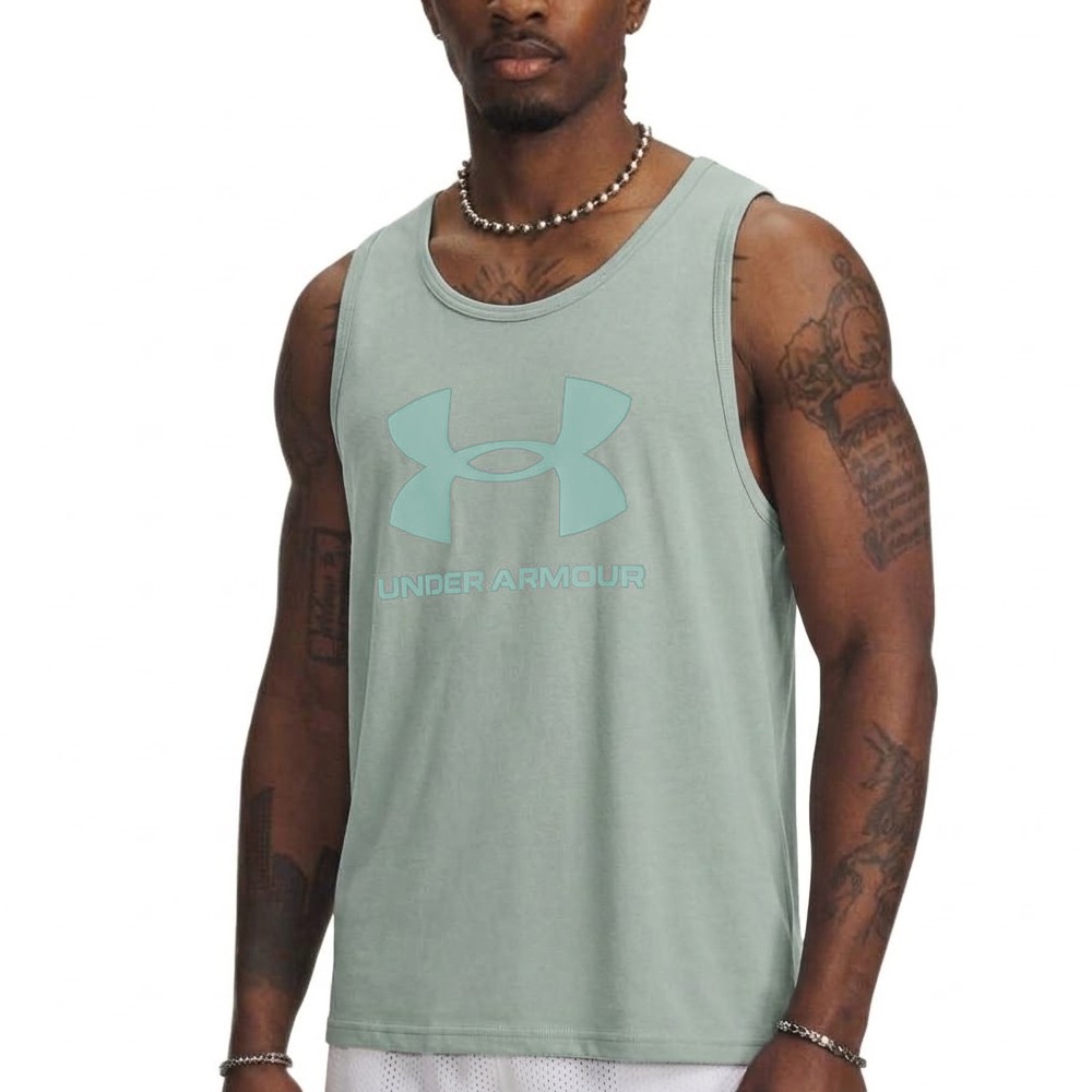 UA M Sportstyle Logo Tank Verde | Capaccioni Deportes