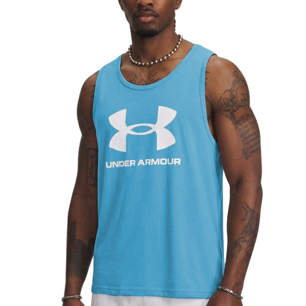 UA M Sportstyle Logo Tank Azul | Capaccioni Deportes